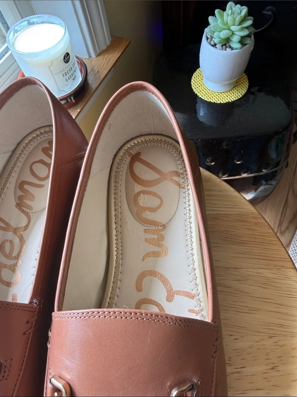 Sam Edelman Leather Horsebit Loafers Cognac Tan Women’s 9 Wide